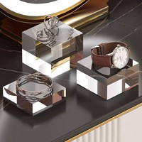 Présentoir Carré Pliable Biseauté en Acrylique Écologique Transparent Poli pour Affichage