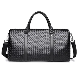 2024 New Design Braids Pu Leather Business Luggage Travel Tote Bag Large Capacity Gym Bag Portable Travelling Bags