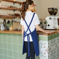 Tablier de cuisine noir imperméable en toile, réutilisable, avec poches, impression de logo personnalisé