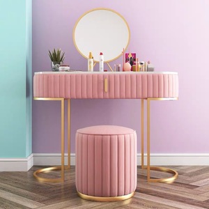 F0446-B Luxury Hot Sale <strong>Girls</strong> Modern Multi Chest <strong>Vanity</strong> Mirror Dressing <strong>Table</strong> with Mirror - Product Image 1