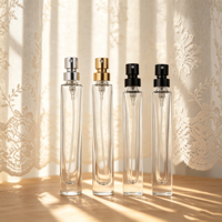 Flacons vaporisateurs de parfum en verre très demandés, 10 ml et 15 ml, flacons de voyage vides avec bouchons dorés, logo personnalisable