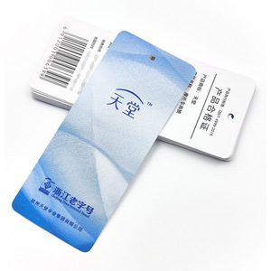 Customized Anti-Counterfeit Hang Tags For Clothing Paper Rectangle 90x54mm With QR Code Self Adhesive White Card - Product Image 2