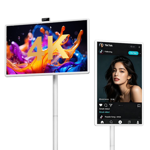 32" Rechargeable 4K Outdoor/Indoor Portable Battery-Operated Smart TV with Touchscreen Animation Display OEM for Digital Signage