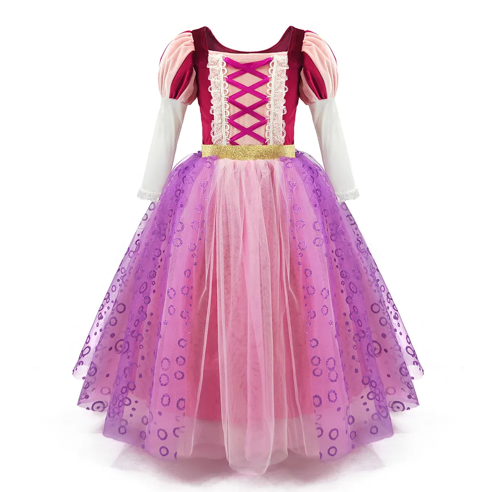 Váy Hóa Trang Công Chúa Rapunzel Cho Bé Gái Halloween Váy Bóng Công Chúa Màu Tím Cho Trẻ Em Trang Phục Tiệc Sinh Nhật