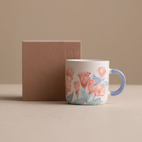 Taza de Café de Porcelana Pintada a Mano de Jingdezhen, Estilo Moderno, Simple y Bonito, Yingshantang