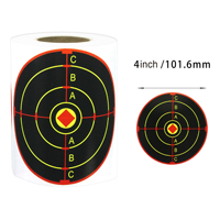 Autocollants de cible de tir tactique réactifs OEM 4 pouces, œil-de-bœuf noir/rouge avec croix, auto-adhésifs pour l'entraînement au tir