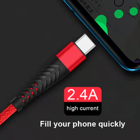 2024 nouveauté 2.4A câble de charge rapide incassable câble de données usb mirco port usb pour téléphone portable
