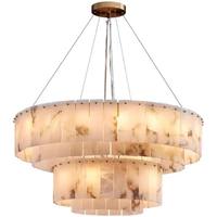 Lustre moderne de luxe en marbre espagnol CE, luminaire suspendu rond en cuivre de style nordique pour salon, salle à manger, chambre à coucher