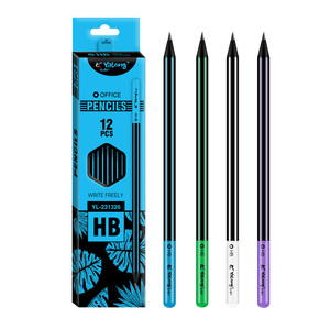 YALONG fournitures de bureau et scolaires <span class=keywords><strong>crayon</strong></span> hexagonal de sortie d'usine en gros pour enfants <span class=keywords><strong>crayon</strong></span> <span class=keywords><strong>multicolore</strong></span> en bois noir - Product Image 1