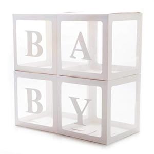 Unique Diy 26 Letters Alphabet Transparent Block Box Baby Shower Party Decorations Balloons Packing Box