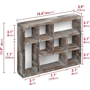 Gỗ Mộc Mạc Đa-Khe Cắm Lưu Trữ Kệ Cube Hiển Thị 9 Ngăn Hộp Bóng Tường Mountable Kệ Cho Bộ Sưu Tập Trang Trại Trang Trí Nội Thất - Product Image 5