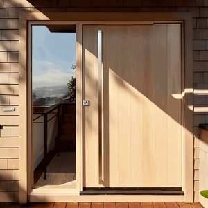 Porte d'entrée en bois massif résistante aux chocs, porte d'entrée anti-ouragan pour projet de construction de villa côtière, matériaux de construction - Product Image 2