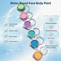 Pot carré professionnel 5g avec couvercle rond pour peinture corporelle, maquillage, peinture à base d'eau non toxique - Peinture corporelle pour fête d'Halloween