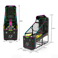 Machine d'arcade de basketball commerciale d'intérieur pliable à monnayeur avec distribution de tickets pour deux joueurs certifiée CE