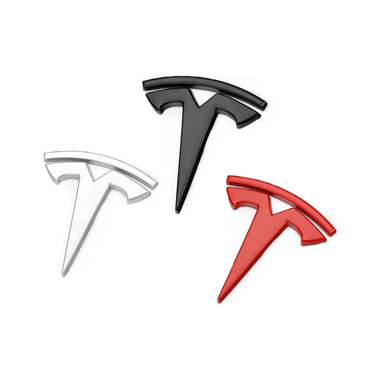 Geeignet für Tesla Tesla Logo Metall Auto Aufkleber modifizierte Karosserie Aufkleber Seiten etikett 3D Persönlichkeit kreative Schwanz Etikett