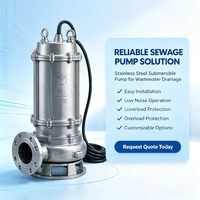 Pompe à eaux usées submersible et de surface verticale en acier inoxydable haute pression pour usage intensif