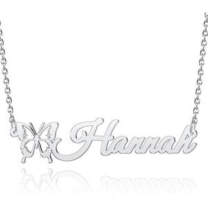 Collar con nombre personal, cadena de joyería de Color plateado de acero inoxidable, collar con colgante de placa de identificación, regalo para mujer - Product Image 2