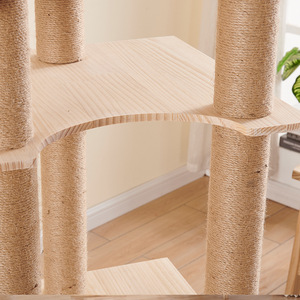 Floor to Ceiling <b>Cat</b> Tower Height Adjustable Very Sleek, Tall Kitty Climbing Activity Center with <b>Scratching</b> <b>Post</b>, Cozy Bed - Product Image 6