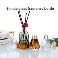 Bouchon de bouteille d'aromathérapie en verre à dégradé de couleurs, récipient vide DIY sans fumée pour diffuseur à bâtonnets en rotin et ornement de fleurs séchées