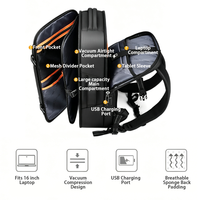 Sac à dos de compression sous vide pour fabricants, grande capacité, hermétique, étanche, avec port USB, pour transport, logo personnalisé, commande en gros