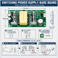 Alimentation à découpage AC/DC 24V 4A 96W sur carte nue pour éclairage LED, automatisation industrielle, imprimante 3D, 100% pleine charge, anti-âge