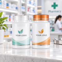 Flacon capsule en plastique PET personnalisable, anti-poussière et anti-humidité, 80 ml, vide, pour emballage de produits nutraceutiques