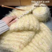 Fil à tricoter en laine mélangée à poils longs, teint en masse, 150g, super doux et anti-boulochage, idéal pour le tricot à la main des écharpes et des pulls (vente en gros)