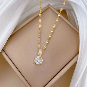 Stainless Steel Personality <b>Opal</b> Stone Money Bag Pendant <b>Necklace</b> for Women Exquisite Gold Color Crystal Collar Jewelry - Product Image 4