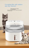 Fontaine à eau sans fil pour animaux de compagnie, 4400 mAh, longue durée de vie de la batterie, fontaine à eau automatique pour chat et chien, 3 modes, filtre à 5 étapes