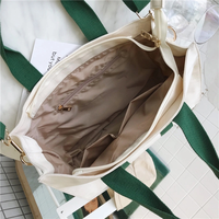 Sac fourre-tout en toile de coton pour femme avec logo personnalisé imprimé, idéal pour le shopping ou comme sac bandoulière