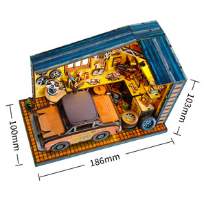 Tienda de reparación de automóviles, casas de muñecas, rompecabezas de madera, Rincón de libro, juguetes en miniatura DIY ecológicos, decoración educativa - Product Image 3