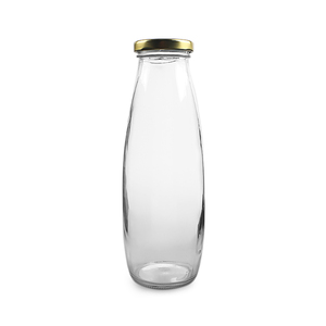 Emballage de bouteille en verre de thé au lait quotidien vintage de sauce de soja ronde réutilisable de 500ml 16oz avec <span class=keywords><strong>bouchon</strong></span> de cosse de 43mm - Product Image 2