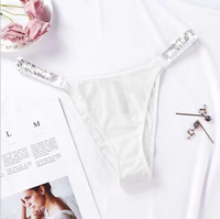 VS Secret Style Sexy eau diamant intérieur hanche string slips pour dames couleur unie mince Nylon tricoté culotte taille basse