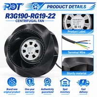 Nouveau ventilateur centrifuge industriel R3G190-RG19-22 EC 230V 190mm à pales courbées arrière, remplacement pour équipement de ventilation industriel