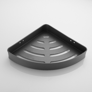 Estante de almacenamiento grueso negro moderno, trípode de aluminio de espacio no perforado, esquina triangular de doble capa para uso en el baño del Hotel - Product Image 1