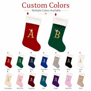 Grande chaussette de Noël avec pendentif lettre, chaussette alphabet, sac cadeau dessin animé pour enfants, décoration de fêtes - Product Image 3