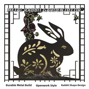 Décoration de jardin et de paysage en métal creux personnalisée, lapin, la plus populaire, économique, diamètre 20 mm, épaisseur 2 cm, design créatif - Product Image 2