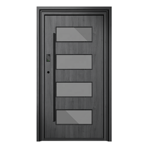 Porta di sicurezza porta d'ingresso anteriore in acciaio esterno miglior prezzo striscia di alluminio in legno solido ingresso principale interno porta a perno anteriore