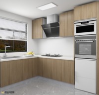 Nuovo moderno compensato in legno massello dispensa Organizer modulare Ready Made completo unità da cucina a buon mercato alta lucida L mobile da cucina