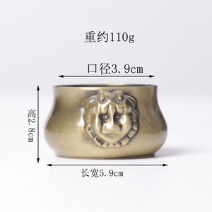 Porta incienso con cabeza de león de cobre puro, quemador de incienso en miniatura con orejas de león, accesorio para incienso, base para incienso de sándalo - Product Image 3