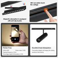Sistema de Iluminación de Riel Magnético LED Dali Zigbee Regulable Allway SKD con Carcasa en Negro, Blanco y Dorado, de 2 y 4 Líneas
