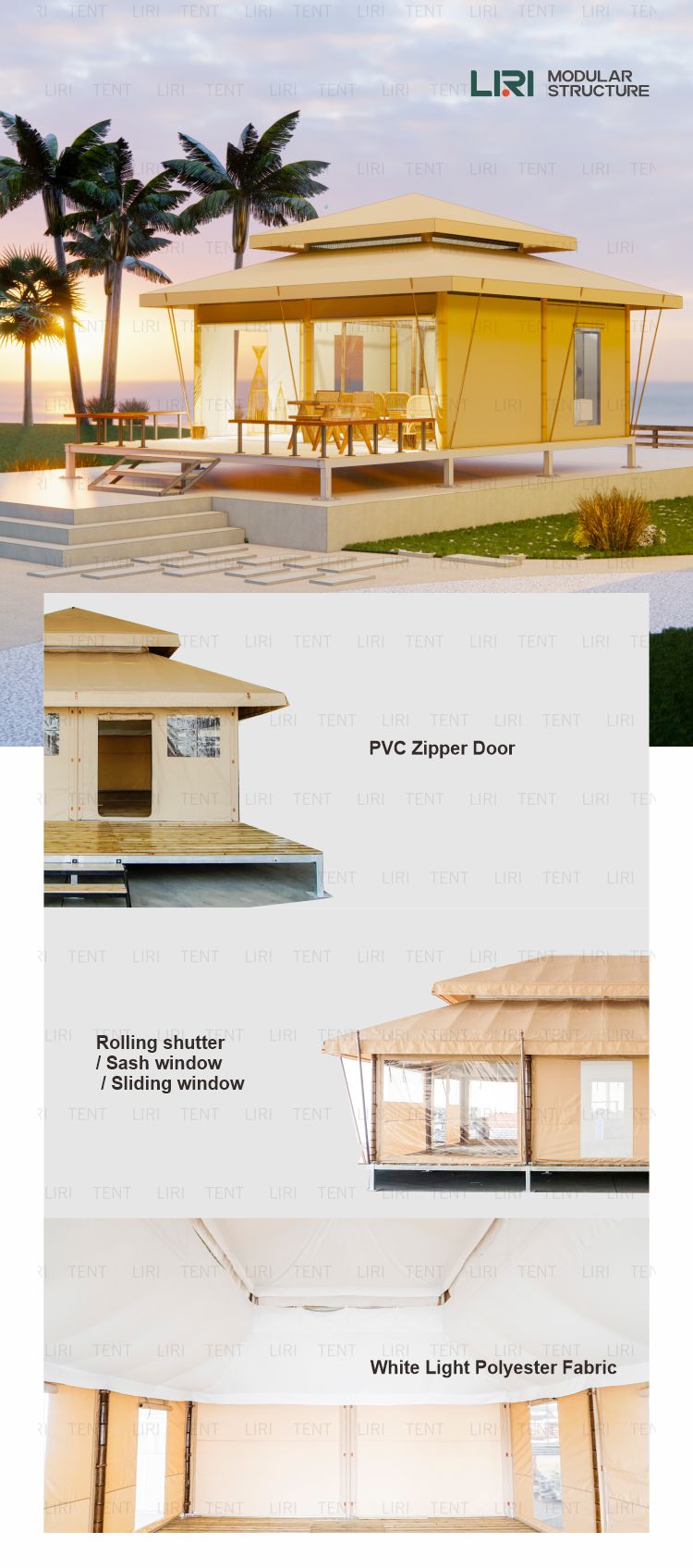 Outdoor Waterproof Luxury Pattaya Glamping Hotel Tents Manufacturers for Resorts