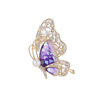 Broche papillon TIANSHE haut de gamme en coquillages naturels colorés, corsage en perles d'eau douce haut de gamme, épingle de sûreté polyvalente et tendance pour manteau