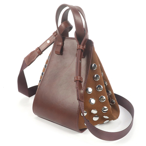 Sac seau mini en cuir suédé avec rivets, personnalisable avec logo, vente en gros d'usine, sac à main bandoulière pour femme - Product Image 3
