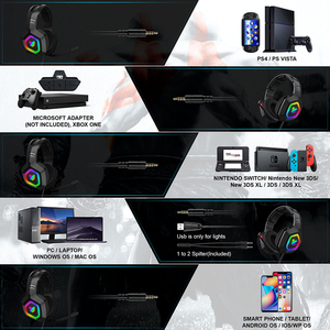 <span class=keywords><strong>Onikuma</strong></span>-Auriculares con cable USB para PS4, dispositivo con reducción de ruido, RGB, para videojuegos, <span class=keywords><strong>K10</strong></span> - Product Image 6