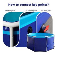 Piscine multifonctionnelle en plastique Keyubo 700L, bassin à poissons flexible pour koïs, aquaculture professionnelle très vendue en Chine