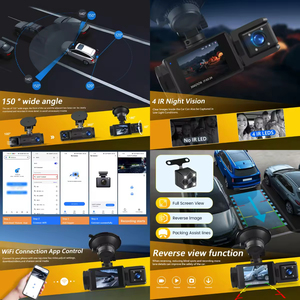 กล้องติดรถยนต์ไร้สาย Podofo WiFi 3 ช่องทาง บันทึกภาพหน้า-ในรถ-หลัง ความละเอียด Full HD 1080P หน้าจอ IPS 2 นิ้ว มองเห็นในเวลากลางคืน ตรวจจับความเคลื่อนไหว บันทึกแบบวนซ้ำ ขายส่ง - Product Image 2