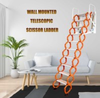 Moderne CE Orange 375 Lbs EN131 Aluminium Télescopique Grenier Loft Escaliers Acier Pliant Loft Echelle