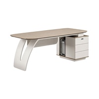 Dernière Nouveauté : Bureau de Direction Moderne et Élégant en PVC et Bois avec Panneaux – Poste de Travail Simple et Luxueux
