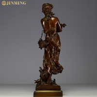 Statue Féminine Élégante en Bronze, Sculpture d'Art Classique, Design Moderne Feng Shui, Figurine de Luxe pour Hall d'Hôtel, Conception Personnalisée